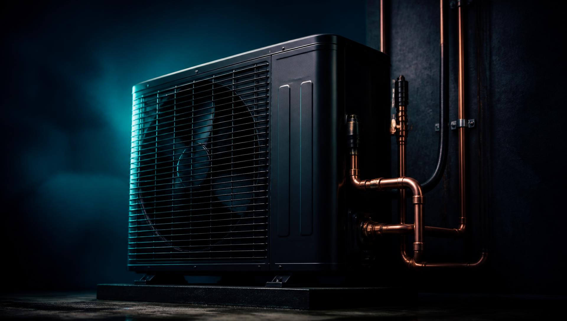 Air conditioning condenser unit and refrigerant pipework